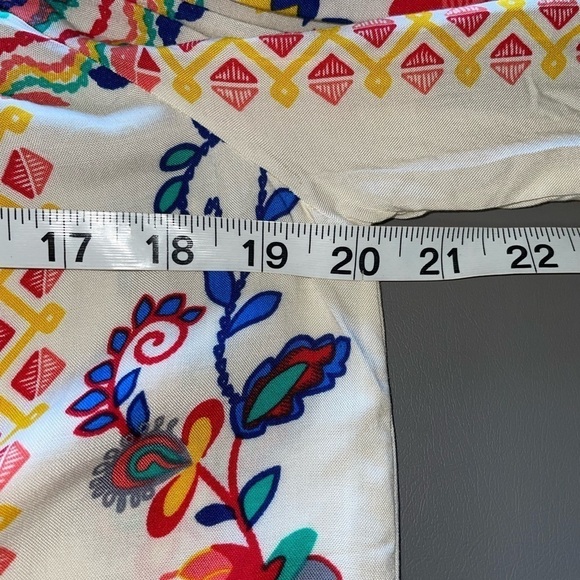 Flying Tomato Blouse | NWT | Mexican Aztec Floral Style | White/Red/Blue | XS (R - Picture 10 of 11